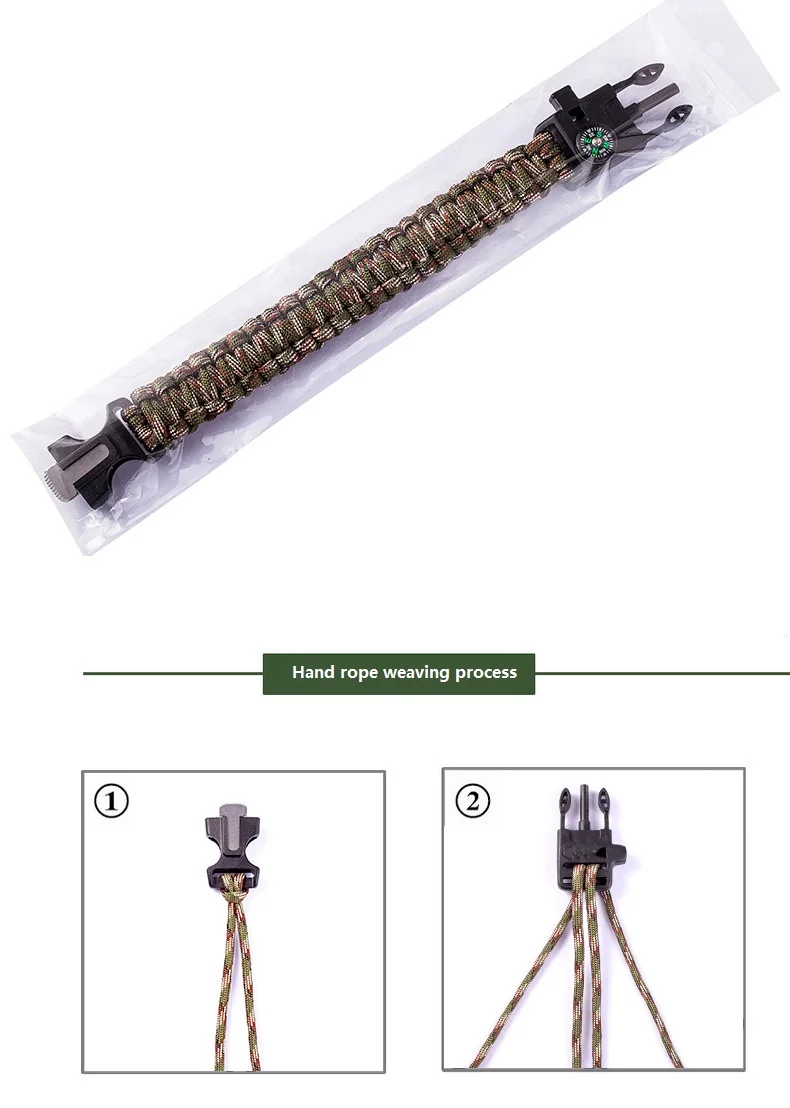 New Anthrive Outdoor Camping Paracord Knife Survival Bracelets With Digital Watch Flint Fire