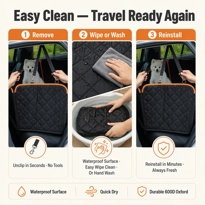 Waterproof Car Pet Hammock Rear Seat — Product details 7