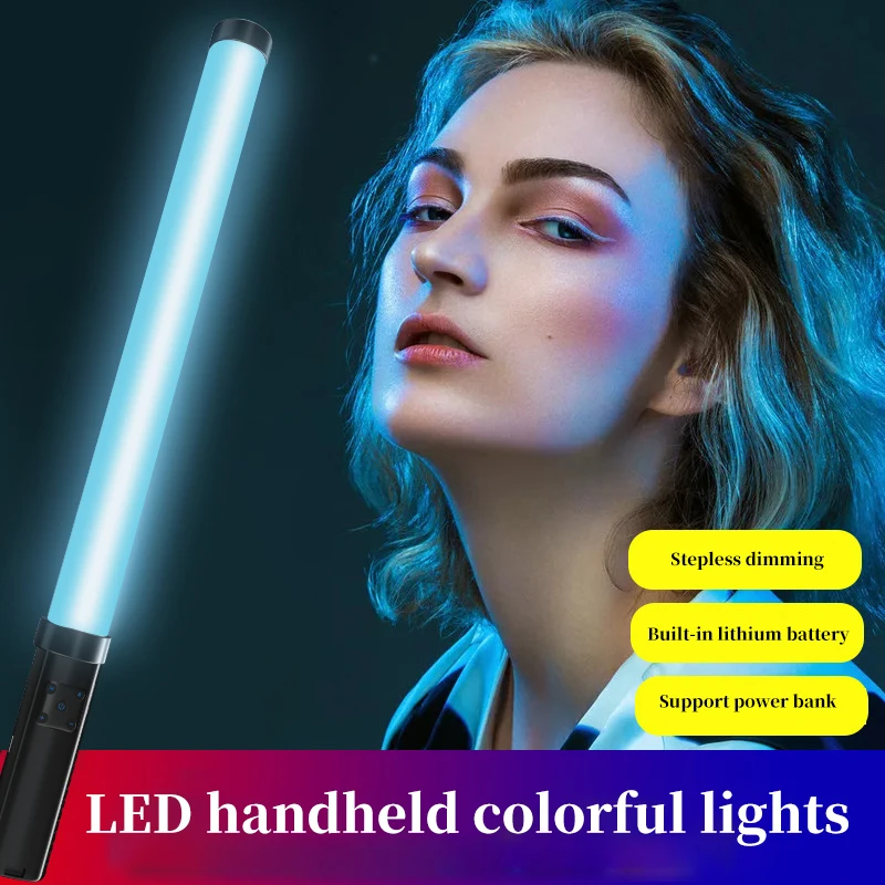 SYOSIN RGB Rechargeable Handheld LED Light Wand Video Photography Light 30 Modes RGB Stick for Vlog Tiktok Youtube