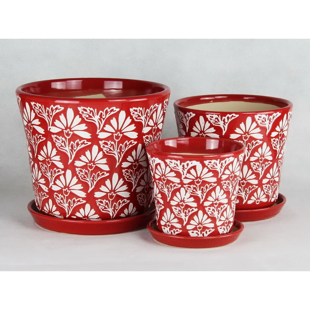 High Quality Ceramic Plant Circular Column Flower Pot for Livingroom Sale