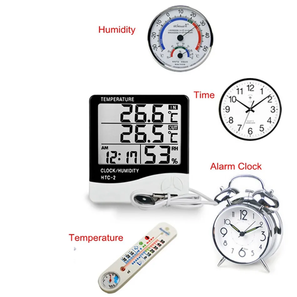 2x Mini_Digital LCD Thermometer Hygrometer Indoor Home Room Temperature Humidity 