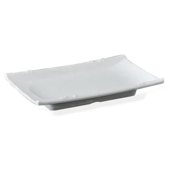 Factory Supply Commercial Restaurant Tableware 8 Inch Rectangle White Melamine Dinner Plate