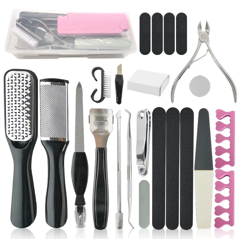 Factory Direct 23 Pcs Black Set Foot File Callus Remover Pedicure Tool Foot File