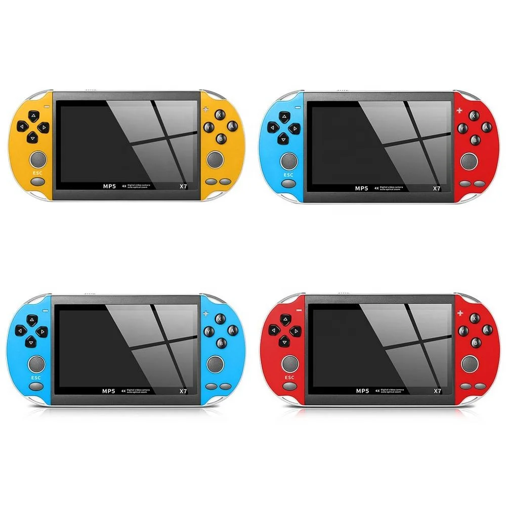 
Игровая консоль X7, 64 бит, 4,3 дюйма, 8/24 ГБ, встроенные 3000 ретро-игр, поддержка TF-карты 64 ГБ, AV-выход 