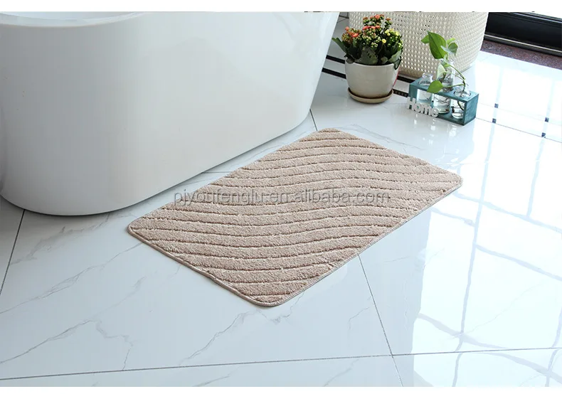 Quick-dry absorbent microfiber in stock 40*60 cm 50*80 get naked waterproof anti skid bathroom washable fluffy bath mats factory