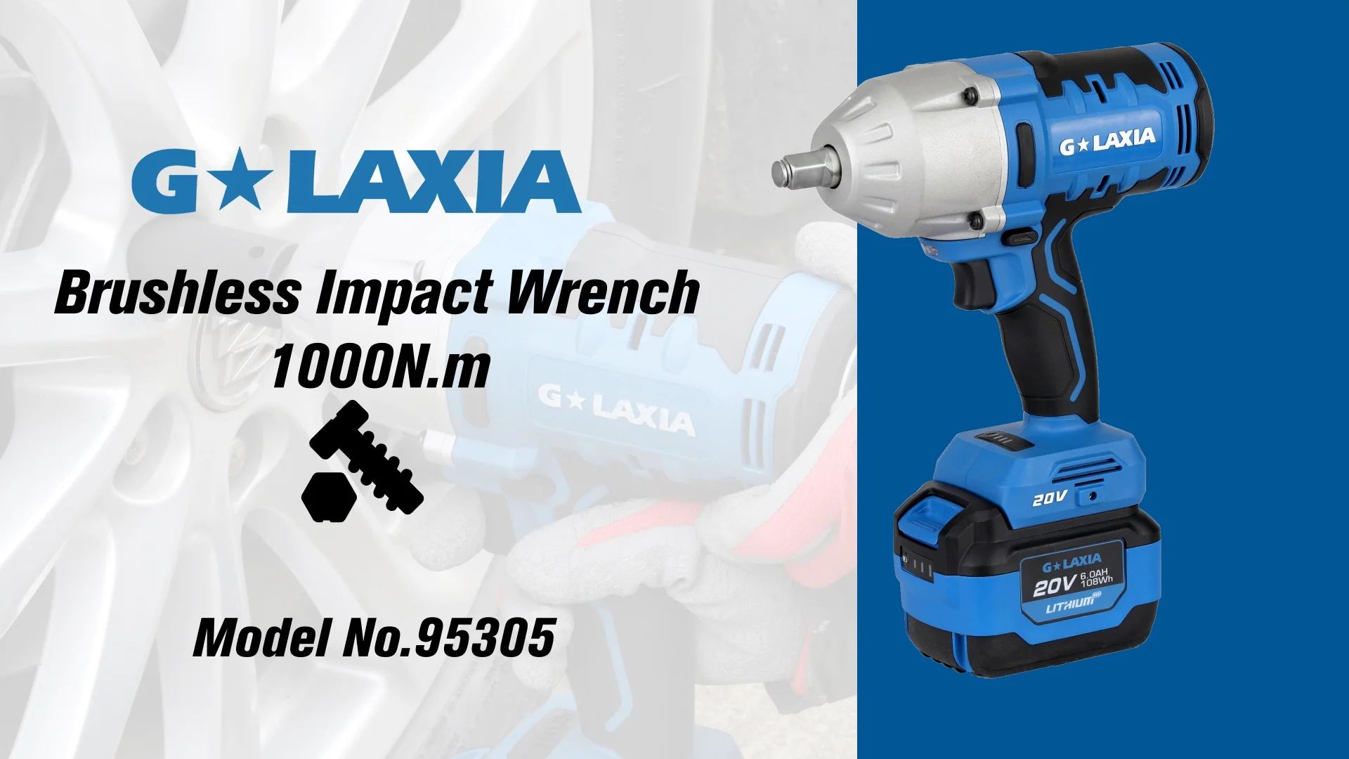 New Arrival Cordless Brushless 1000n Impact Wrench 20v Bare Tools Only