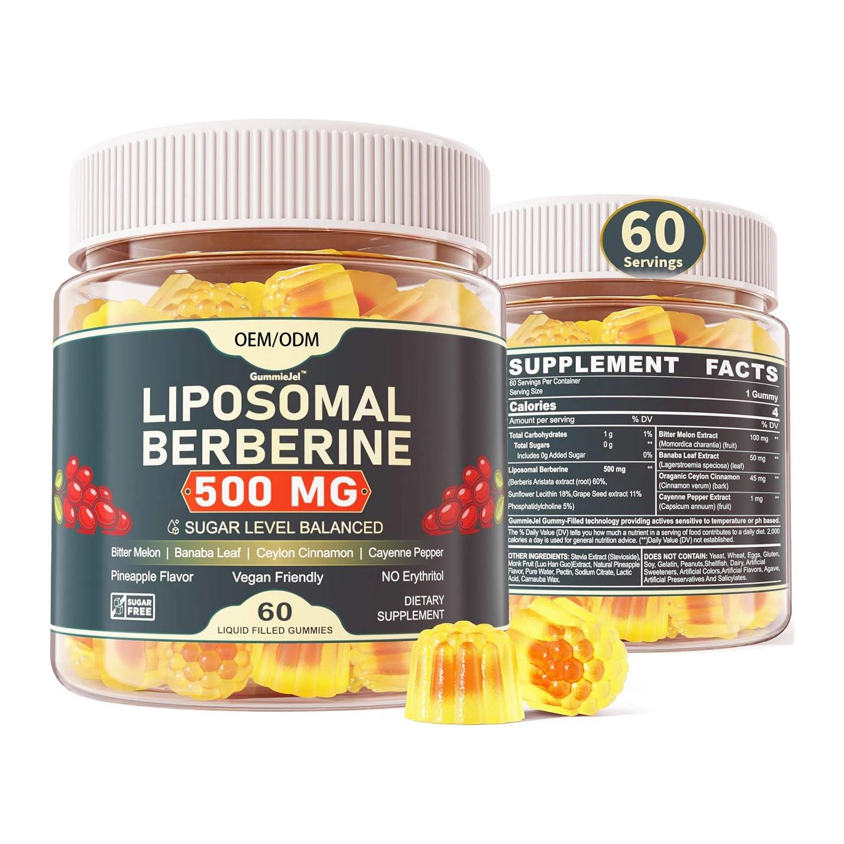 Vegan Liposomal Berberine High Bioavailability Gummies Ceylon Cinnamon ...