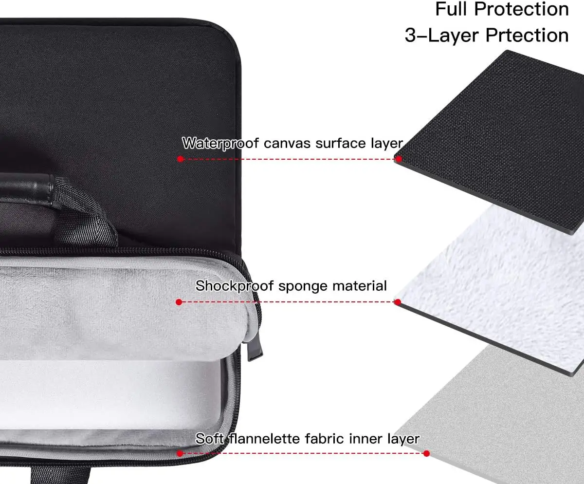 product 156 inch laptop sleeve shoulder bag waterproof men women case handbag for macbook pro air 156 carrying bag black-30