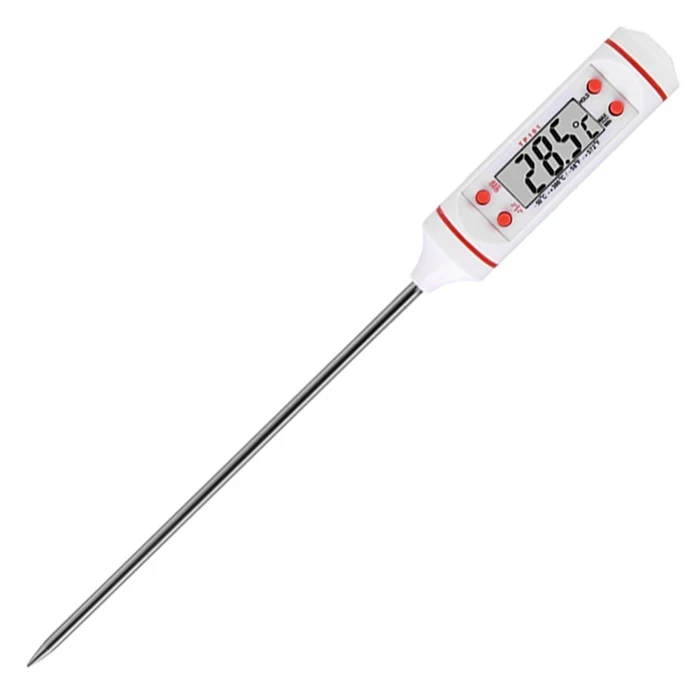 J&R Custom Logo Tube Packaging Portable Stainless Steel Probe Temperature Measurement Grill Meat Thermometer