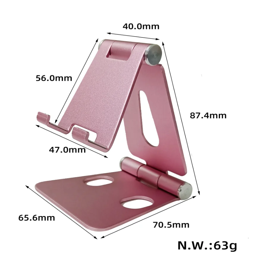 Adjustable Foldable Cell Phone Stands Tablet Stand Solid Aluminum Stand for All Smart Phones and Tablets Desk Phone