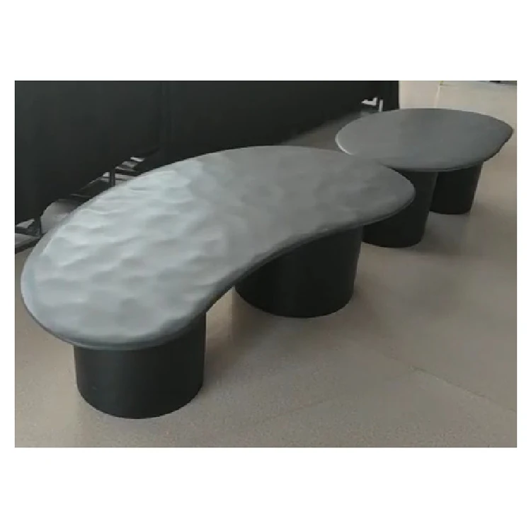 SH STONE Natural Stone Uneven Surface Modern Customized Black Marble Coffee Table for Both Outdoor and Indoor