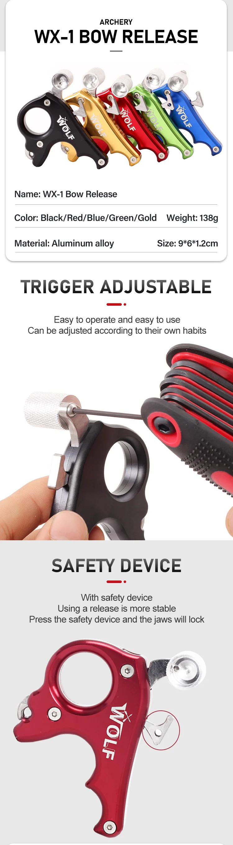 Spg Compound Bow Release Aid Archery Accessories Kit Professional