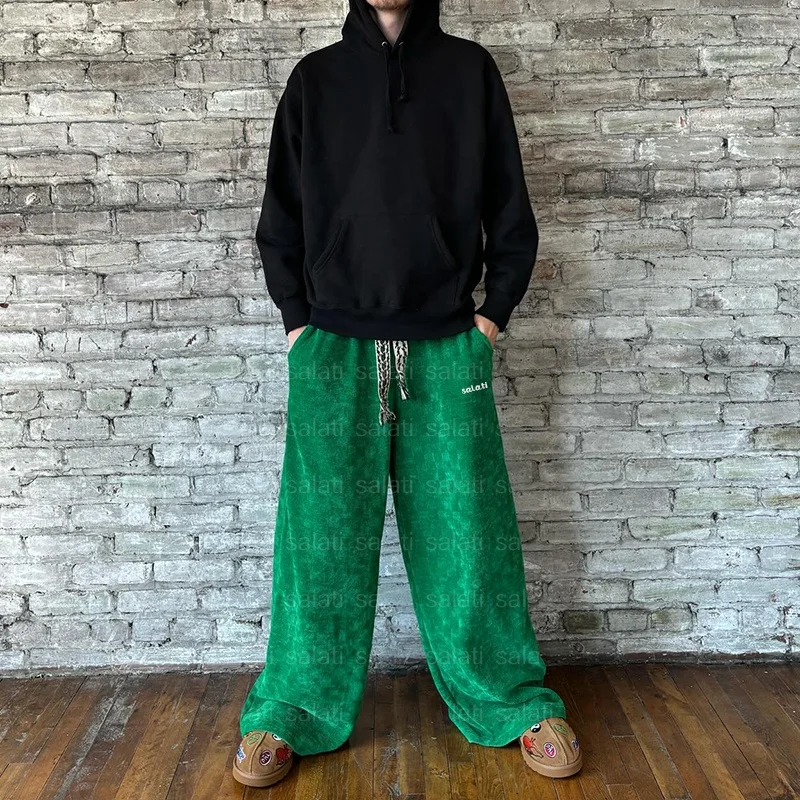 Custom Streetwear Baggy Sweatpants Blank Heavy Cotton Polyester Oversized Wide Leg Track Corduroy Jogger Flared Sweat Pants Men