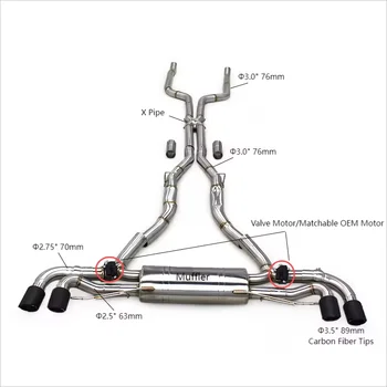 IPE  X5M/X6M マフラー本体 ステンレス製 YDステンレス鋼製排気管マフラー BMW X5 G05 M50i X6 G06 M60i 4.4TT