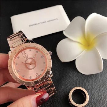 Customized Logo Women's High Quality Moissanite Quartz Watch Waterproof New Stainless Steel Antique Buckle Alloy Cartoon Antique