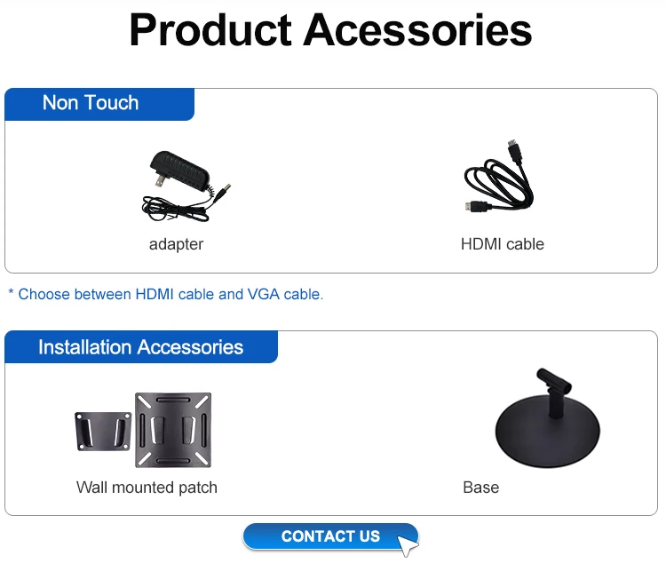 New 21.5" Wide Screen Full HD LCD LED Monitor with Wall Mount/ Desktop Stand Industrial Grade for Business Use