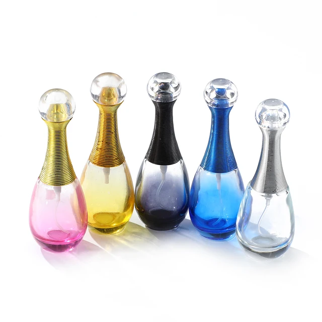 20ML glass perfume bottle spray colored luxury drop shaped popular with plastic lid