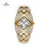 8113a gold case-white dial-gold bracelet