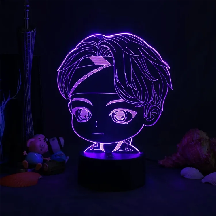 BTS 3D Lamp - 7 Color Changing LED Night Light for Fans