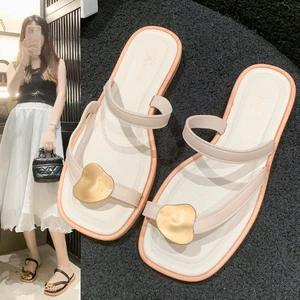 Wholesale 2026 Summer Open Toe Flat Sandals Soft Sole Comfortable Sandals Fashion Ladies Shoes Casual Outdoor Women's slippers