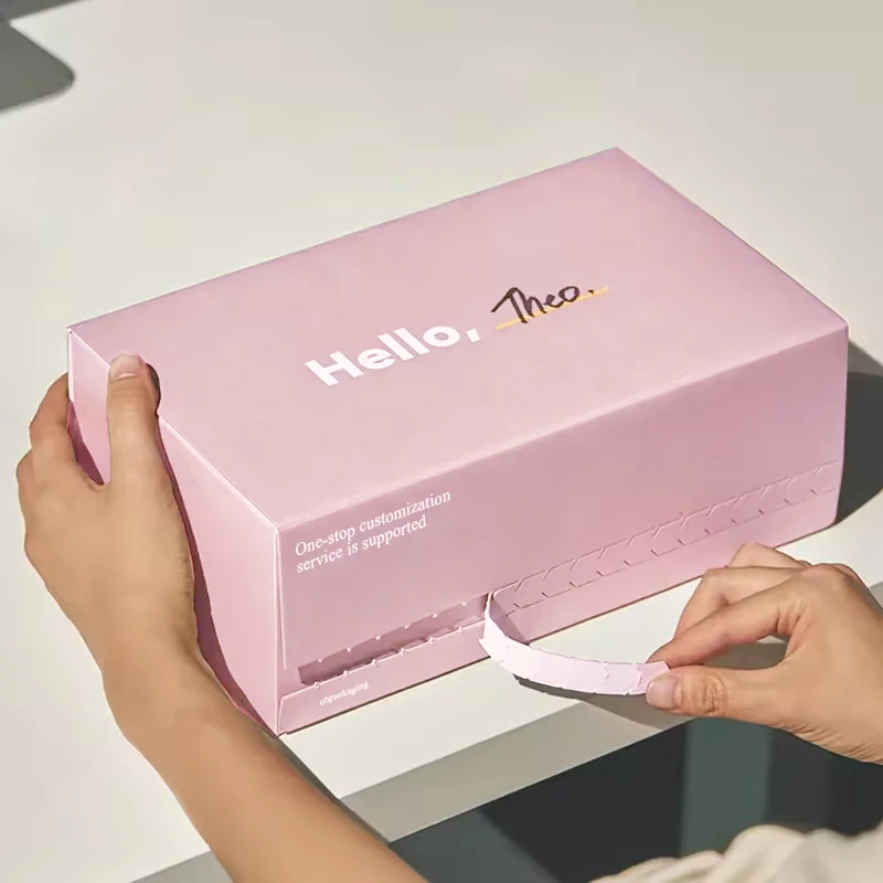 Écologique Première Marque d'Emballage Expédition Carton en Papier Kraft Boîte d'Envoi pour Vêtements Produit Cadeau en Carton Rose