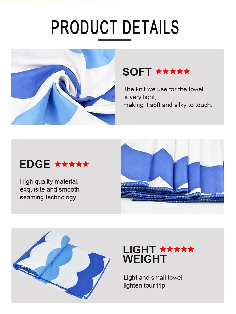 Custom Digital Print Quick Dry Travel Works Hot Sell Summer Oversized