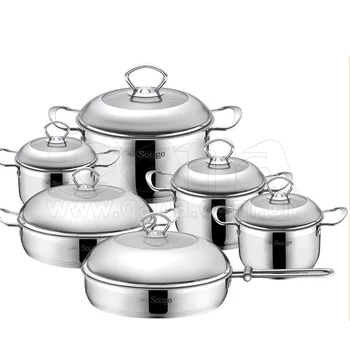 Pentola grande in acciaio inox con coperchio per Kaiser, set di utensili da cucina in acciaio inox resistente, set di utensili da cucina per zuppe o salse, set versatile di pentole a