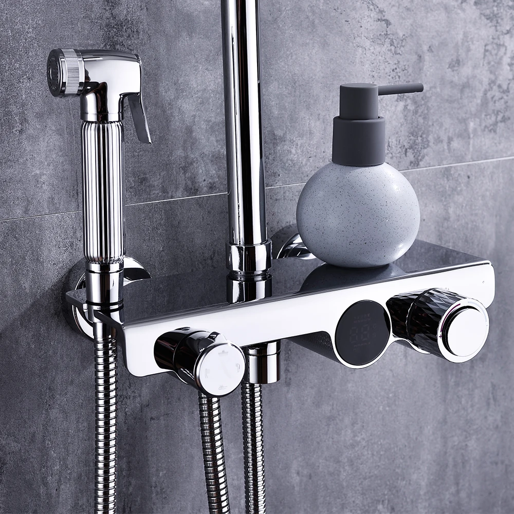 Интеллектуальные Смесители Для ванны и душа с регулируемой температурой цифровым дисплеем