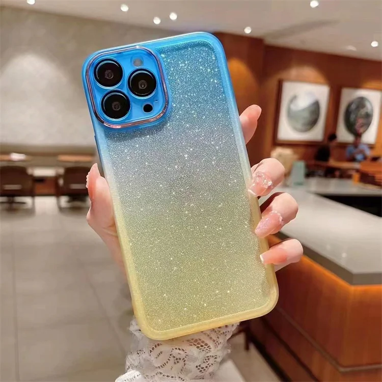 Glitter Gradient Camera Lens Protection Phone Case Soft TPU Cover for OnePlus 13R/Ace 5/Ace 5 Pro