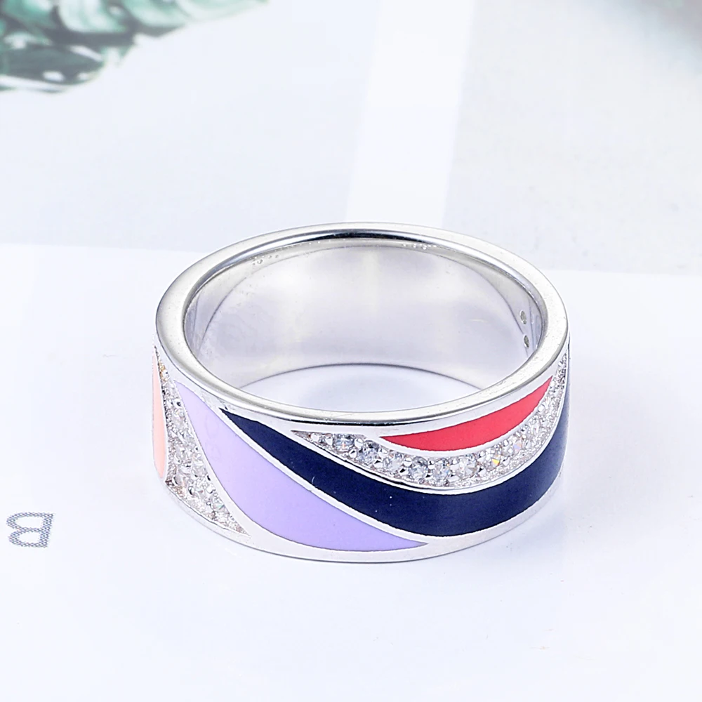 Tonglin Custom Best Selling Enamel Paint for Jewellery Sterling 925 Silver Fake Diamond Rings Men