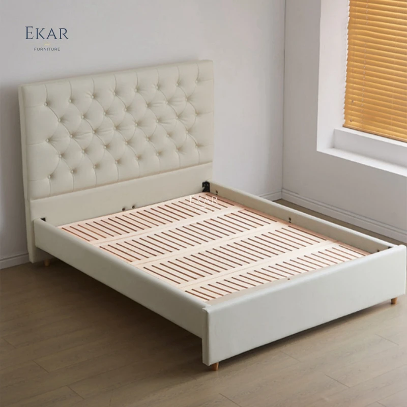 product new design ekar eco leather half leather bedroom queen bed-61