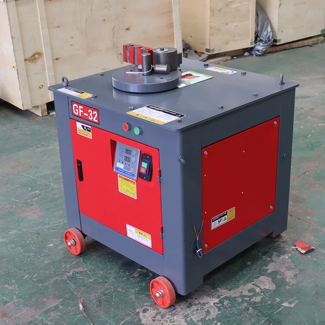 Widely Used Electric 4-28mm Steel Bar Hoop Benders GF32 Portable CNC Control Iron Flat Bar Bending Machine