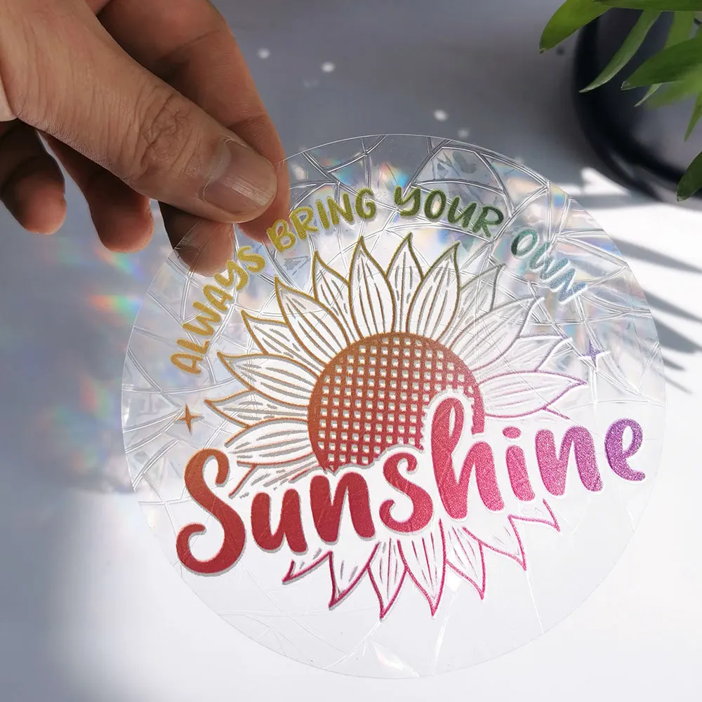 Custom Sun Catchers Sticker Holographic Rainbow Make Window Decoration Decal Self Adhesive