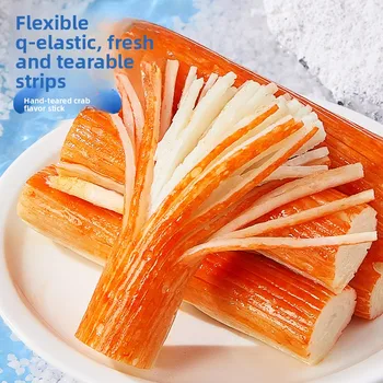 Bibizan Hand-Torn Crab Meat Flavor Sticks Ready-to-Eat Spicy Seafood Snacks in Bulk Packaging for Dormitory Cravings