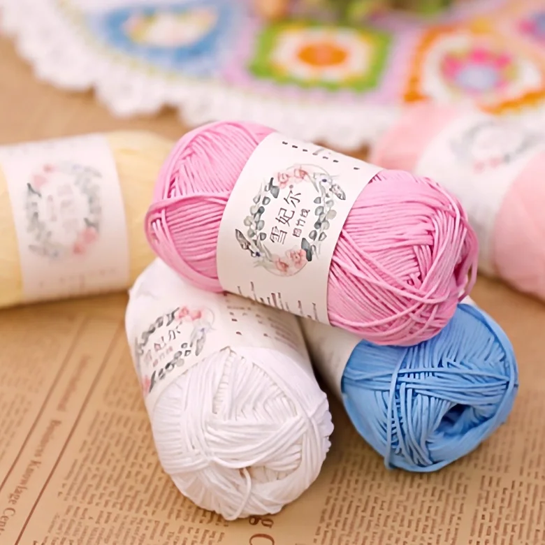 Premium 8-Yarn Blended Cotton and Bamboo Recycled Dyed Pattern Scarf Pillow  and Blanket for Knitting and Weaving