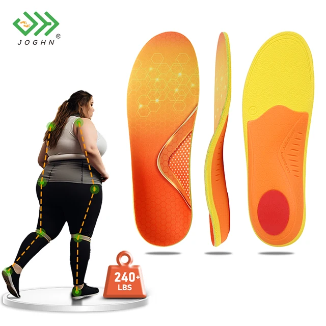 JOGHN Unisex Sports Insoles Better Shock Absorption Orthopedic EVA Insoles with Leg Corrective Arch Support Orthotic Insole