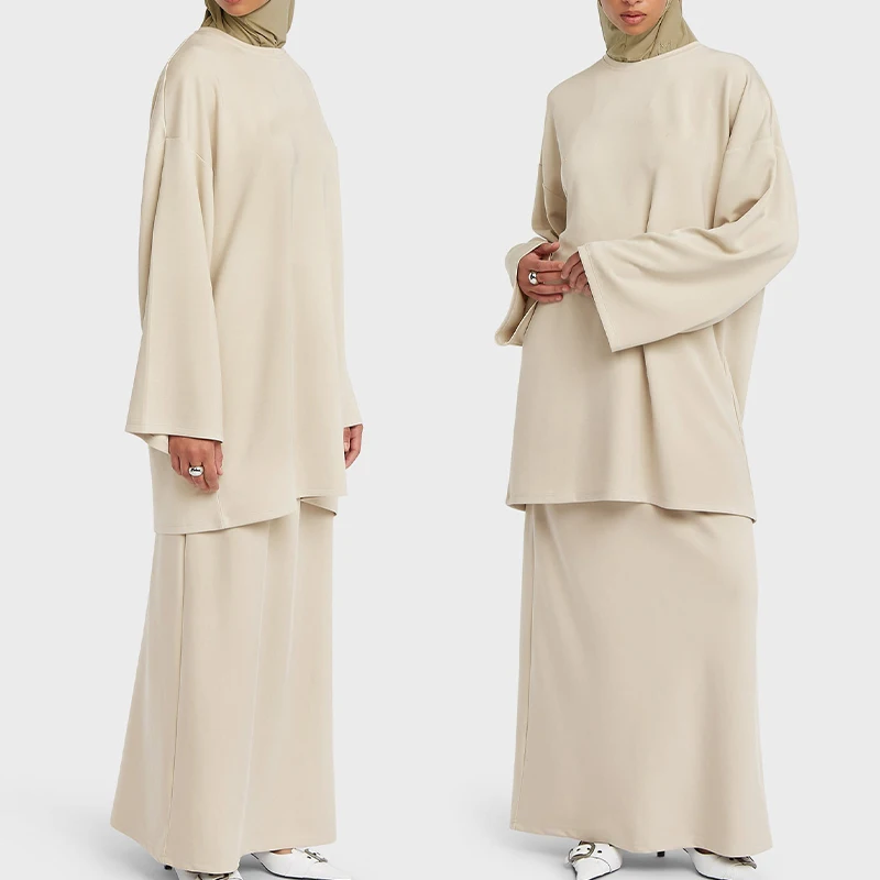 New Arrival Wholesale Modest Set Custom Women Winter Collection Minimalist Eid Blouse Muslim Dress Fashionable Islamic Clothing