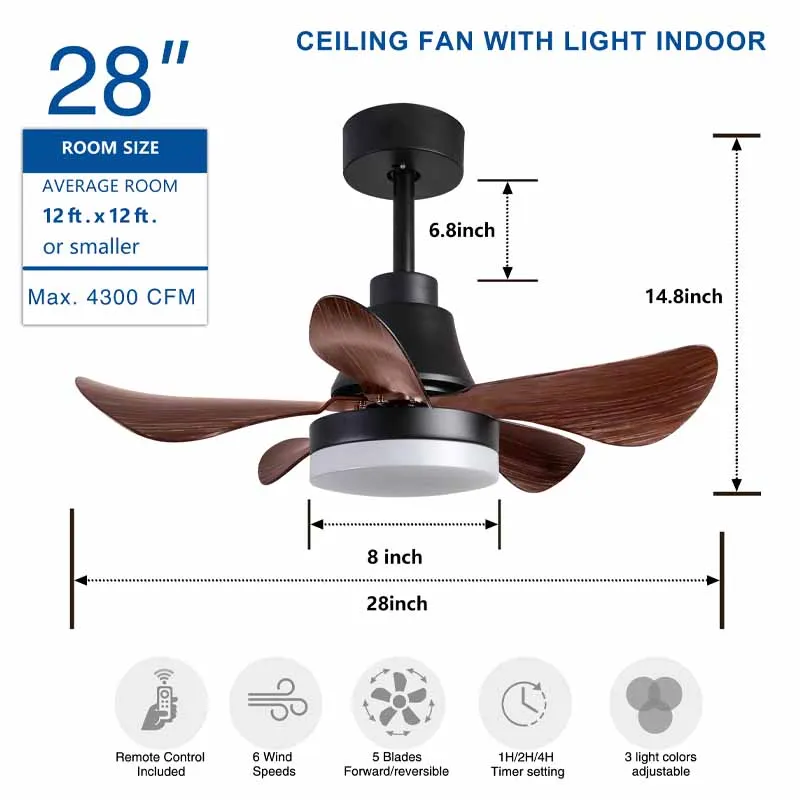 product factory direct ceiling fans with lights and remote dimmable 3cct reversible bldc motor abs blades for bedroom living room886-5