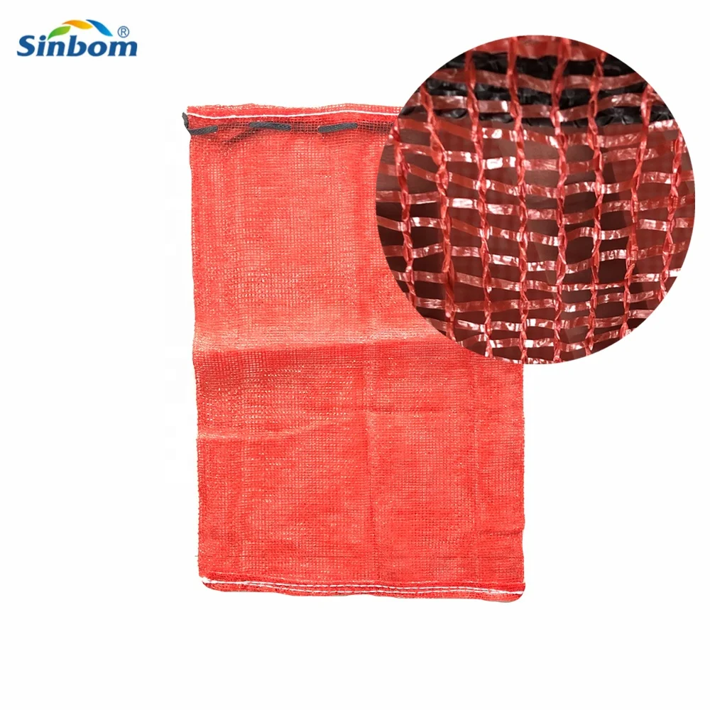 China Manufacturer Pp Knitted Packaging Onions Leno Mesh Net Bag for Fruit Vegetable Firewood