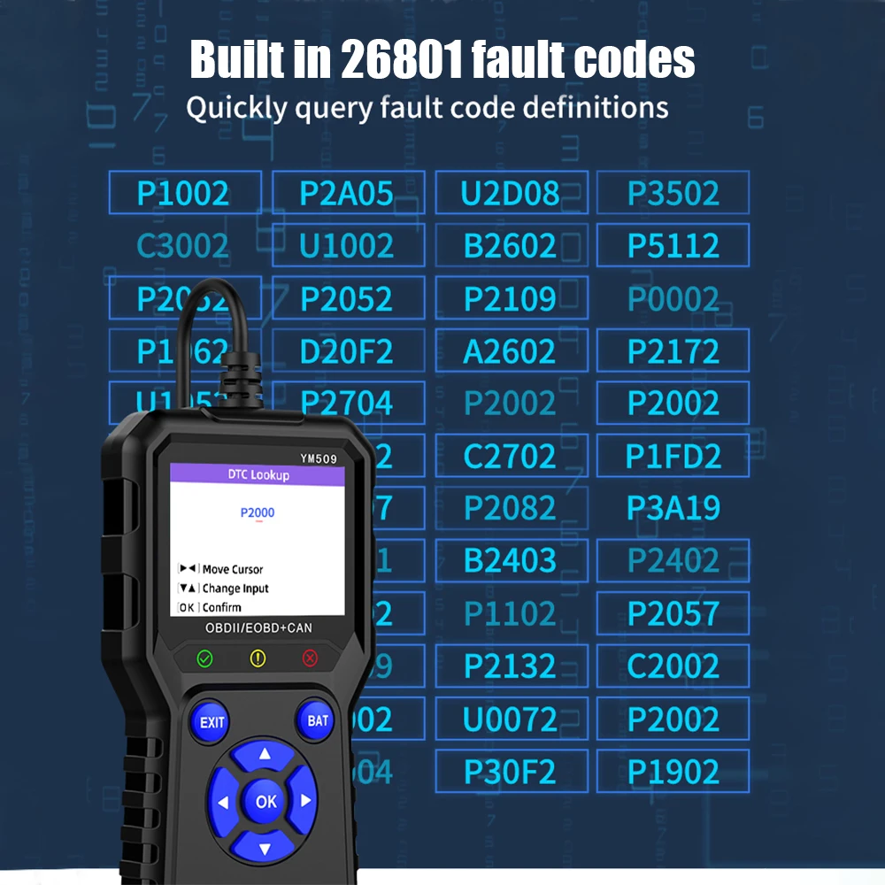 2.8 Inch Screen OBD2 Scanner 5-18V Vehicle Code Reader Remote Scan Tool for Car with 2.8inch Screen - view 5