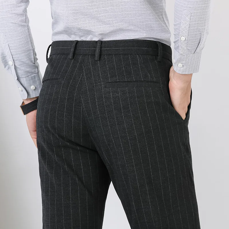 OEM custom pant suit Slim Fit office casual formal strip dress new design men trousers