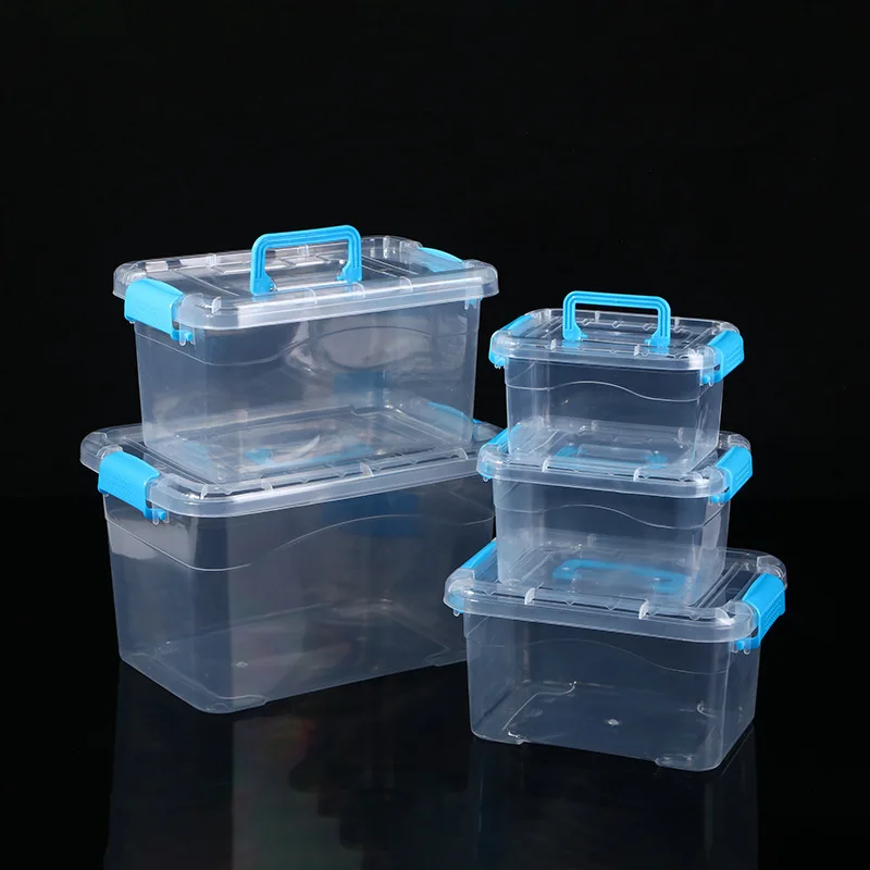 PP Food Grade Clear Plastic Storage Box with lid Carrying Case Desktop Storage Box Makeup box supplier