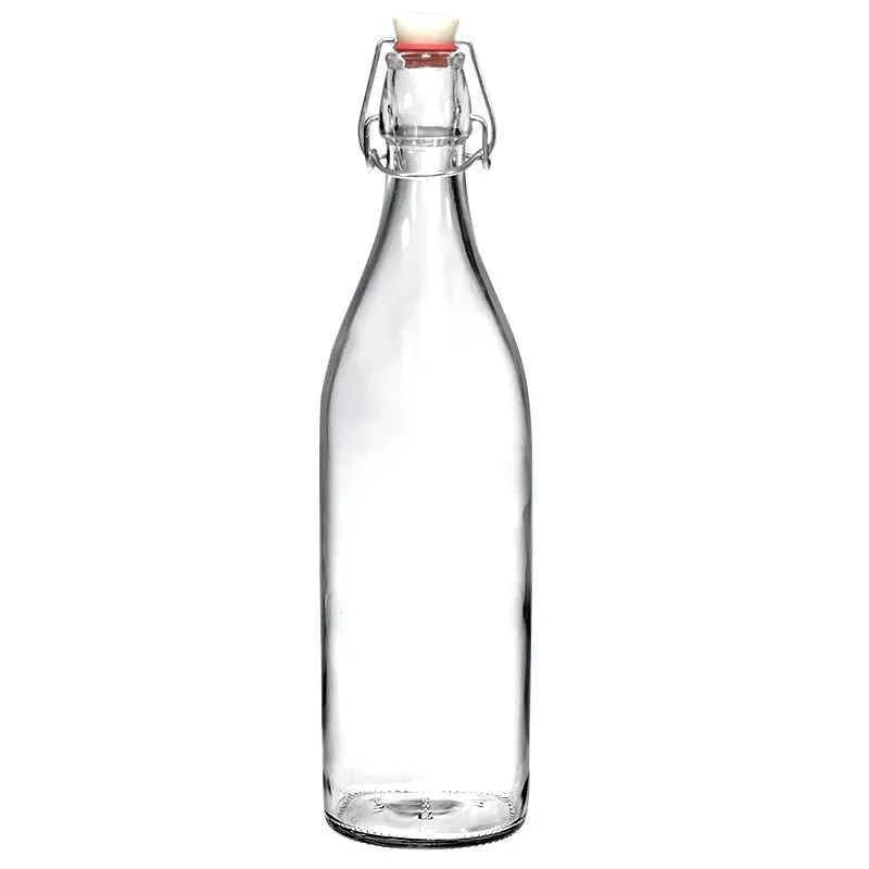 200ml 250ml 500ml 750ml 1000ml Water Juice square Round Glass Bottle with Clip Lock Cap