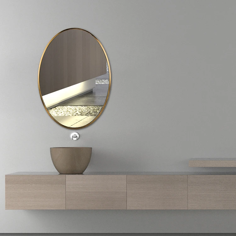 Modern Frame Mirror Copper Customized Design Decorative Bathroom Mirror Home Decor