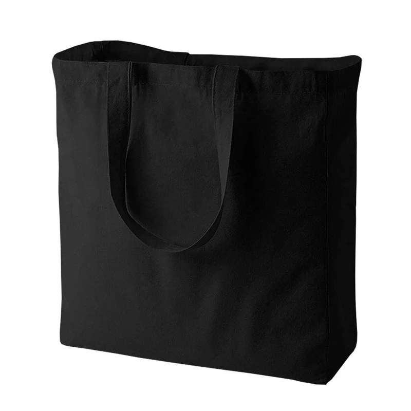 Large Custom Size Classic Cotton Canvas Tote Bag Recyclable Classic Shopping Bag With Logo 8388