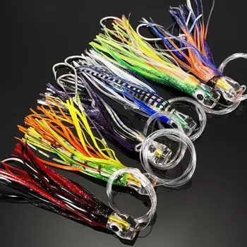 CHEERY 6.5Inch 43g Boat Big Game Tuna Marlin Fishing Bait Resin Octopus Squid Skirt Bionic Trolling Lure for Wahoo Saltwater – Trolling Lure – view 4