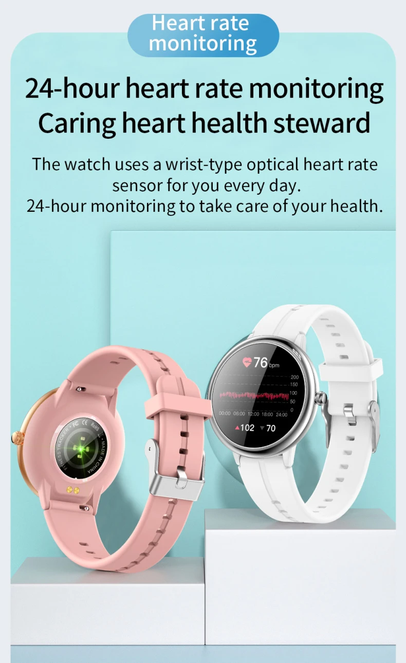 2022 New Arrivals R8 1.1 Inch Ladies Smart Watch Women with Round Screen Heart Rate Blood Pressure Female Physiological Reminder Smartwatch (6).jpg