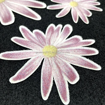 PH051 new beaded patch with rhinestone iron on flower patch for clothing hat bag