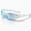 Montura blanca + lente azul claro