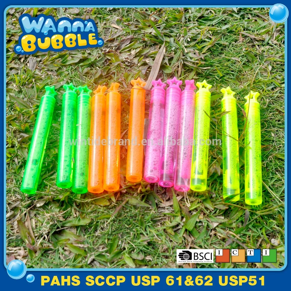 Wholesale Outdoor Wedding Party Toy Kids Plastic Bubbles Wand Small Tube Mini Soap Bubble